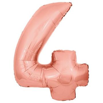 Oaktree 30inch Number 4 Rose Gold - Foil Balloons